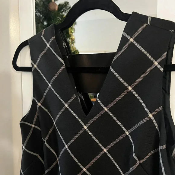 Rag & Bone Phoebe Shift Genuine Leather Dress Size 0 Color Black White - Picture 3 of 7